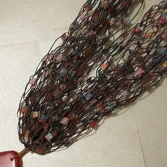 Ladder Ribbon, Hand Crocheted Necklace! - Picture 4 of 9